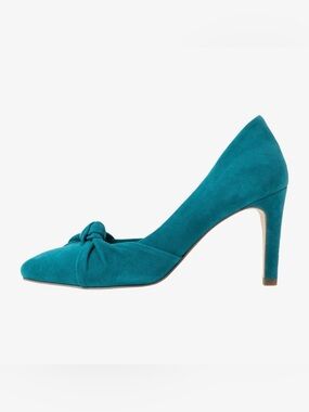 7.5 Teal Suede Knot Pump - Women's Dress Heels